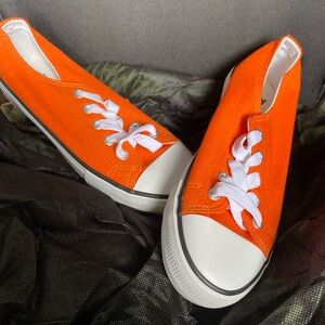 Orange Canvas Sneakers
